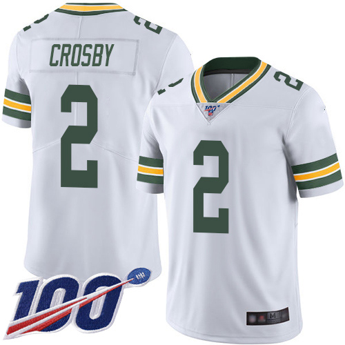 Green Bay Packers Limited White Men #2 Crosby Mason Road Jersey Nike NFL 100th Season Vapor Untouchable